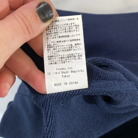 Wind and Sea‎ Hoodie Men's Size XL Navy Cotton Long Sleeve Drawstring Sweatshirt - Picture 12 of 12